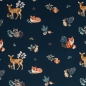 Preview: Jersey ♥ Woodanimals Fuchs Hase Waschbär Reh | jeansblau